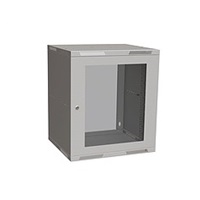 Solarix szafa naścienna składana SENSA LITE 12U 450mm, drzwi szklane, RAL 7035