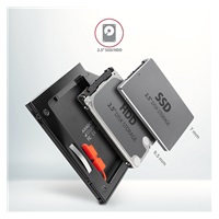 AXAGON RSS-CD09 ramka na 2,5" SSD/HDD do gniazda DVD, 9.5 mm, LED, aluminium
