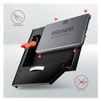 AXAGON RSS-CD12 ramka na 2,5" SSD/HDD do gniazda DVD, 12.7 mm, LED, aluminium
