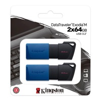 Kingston 64GB USB3.2 Gen 1 DataTraveler Exodia M (Black + Blue) - 2 kusy