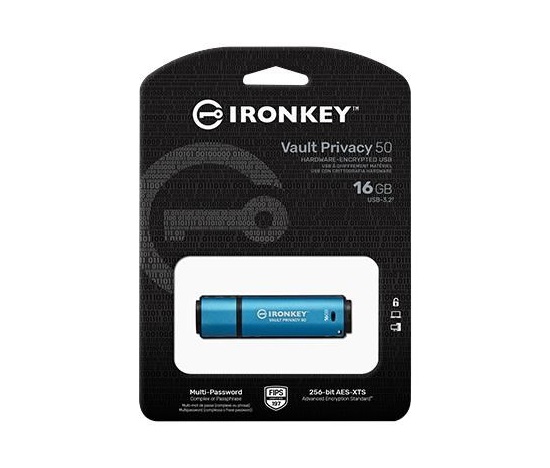 Kingston Flash Disk IronKey 16GB Vault Privacy 50 AES-256 Encrypted, FIPS 197