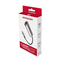 AXAGON ADE-25RC, USB-C 3.2 Gen 1 - karta sieciowa 2.5 Gigabit Ethernet, Realtek 8156, automatyczna instalacja, szara