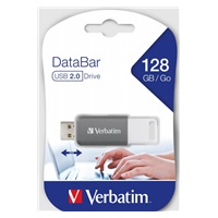 VERBATIM Flash Disk 128GB DataBar USB 2.0 Drive, šedá