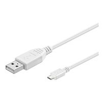 PremiumCord kabel micro USB 2.0, A-B 3m, bílá