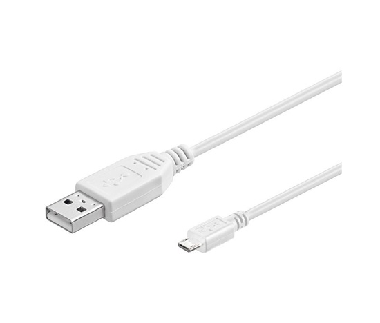 PremiumCord kabel micro USB 2.0, A-B 3m, bílá