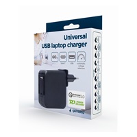 GEMBIRD Univerzální adaptér NPA-PD60-01 pro notebook, Type-C PD, USB, 60W