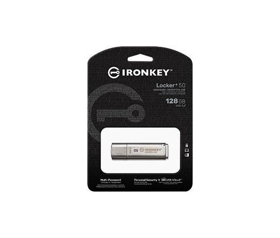 Kingston Flash Disk IronKey 128GB IKLP50 IronKey Locker+ 50 AES USB, w/256bit Encryption