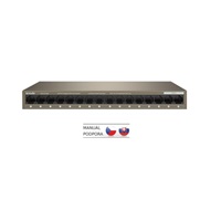 Tenda TEG1016M - 16-port Gigabit Ethernet Switch, 10/100/1000 Mbps, Fanless, Kov
