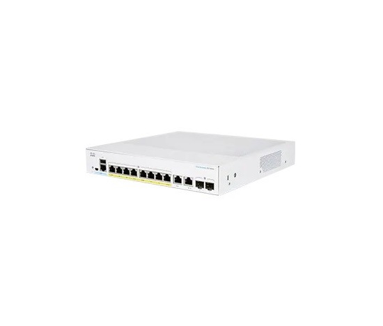 Cisco switch CBS350-8P-2G-EU (8xGbE,2xGbE/SFP combo,8xPoE+,67W,fanless) - REFRESH