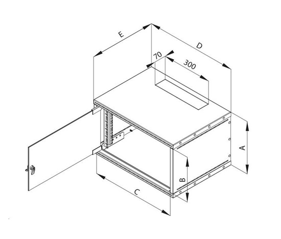 TRITON 19" jednodílný rozvaděč 9U/400mm, černý, rozložený flatpack
