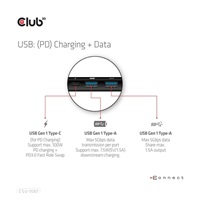 Club 3D Dokovací stanice USB-C 8v1, 1xDP, 1xHDMI, 1xUSB-C PD100W, 2xUSB, čtečka SD karet, šedá