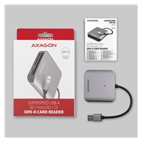 AXAGON CRE-S3, USB-A 3.2 Gen 1 - czytnik kart SUPERSPEED, 3-slot & lun SD/microSD/CF, obsługa UHS-II