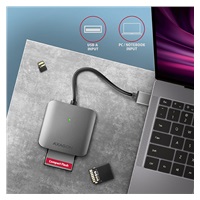 AXAGON CRE-S3, USB-A 3.2 Gen 1 - czytnik kart SUPERSPEED, 3-slot & lun SD/microSD/CF, obsługa UHS-II