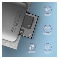 AXAGON CRE-S3, USB-A 3.2 Gen 1 - czytnik kart SUPERSPEED, 3-slot & lun SD/microSD/CF, obsługa UHS-II