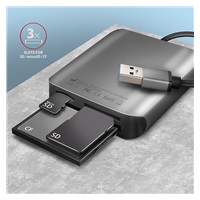 AXAGON CRE-S3, USB-A 3.2 Gen 1 - czytnik kart SUPERSPEED, 3-slot & lun SD/microSD/CF, obsługa UHS-II