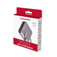 AXAGON CRE-S3C, USB-C 3.2 Gen 1 - czytnik kart SUPERSPEED, 3-slot & lun SD/microSD/CF, obsługa UHS-II