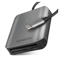 AXAGON CRE-S3C, USB-C 3.2 Gen 1 - czytnik kart SUPERSPEED, 3-slot & lun SD/microSD/CF, obsługa UHS-II