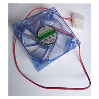 EUROCASE ventilátor 80mm, 12V/0,17A, prosvětlený modrý (molex)
