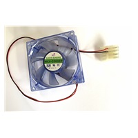 EUROCASE ventilátor 80mm, 12V/0,17A, prosvětlený modrý (molex)