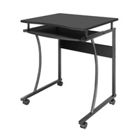 MANHATTAN stůl, s výsuvnou přihrádkou na klávesnici, černá