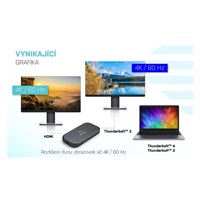 i-tec Thunderbolt 3/USB-C Dual 4K Dock.St. + USB-C to DisplayPort Cable (1,5 m) + PD 60W