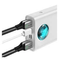 Baseus Amblight powerbanka s digitálním displejem QC 30000mAh Overseas Edition + kabel Type-C/Type-C 100W 1m, bílá