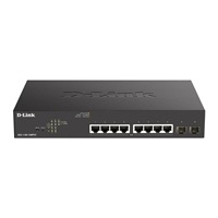 D-Link DGS-1100-10MPV2 10-Port PoE+ Gigabit Smart Managed Switch, 8x PoE gigabit, 2x SFP, PoE budget 130W