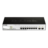 D-Link DGS-1210-10P 10-port Gigabit Smart+ PoE Switch, 8x GbE PoE+, 2x SFP, PoE 65W, fanless