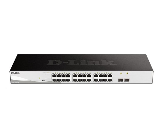 D-Link DGS-1210-26 26-port Gigabit Smart+ Switch, 24x GbE, 2x SFP, fanless