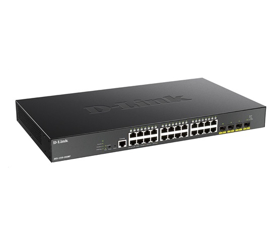 D-Link DGS-1250-28XMP 28-port Gigabit Smart PoE Switch, 24x GbE PoE+, 4x SFP+, PoE 370W