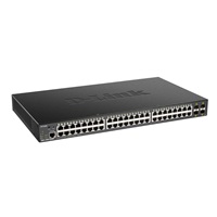 D-Link DGS-1250-52XMP 52-Port Gigabit Smart PoE Switch, 48x GbE PoE+, 4x SFP+, PoE 370W