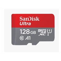 SanDisk MicroSDXC karta 128GB Ultra (140 MB/s, A1 Class 10 UHS-I) + adaptér