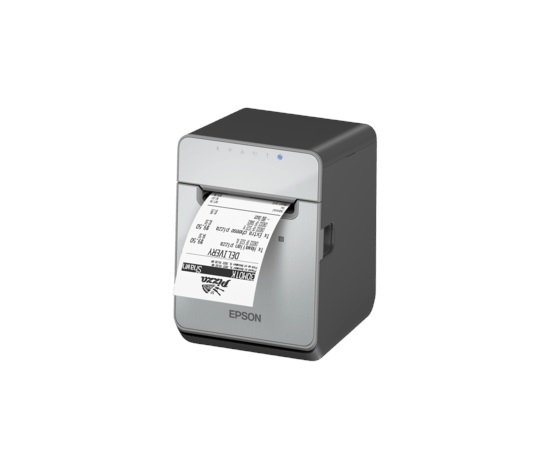 Epson TM-L100, 8 dots/mm (203 dpi), cutter, linerless, USB, Lightning, BT, Ethernet, black