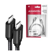 AXAGON BUCM3-CM30AB, SPEED kabel USB-C <-> USB-C, 3m, USB 3.2 Gen 1, PD 60W 3A, ALU, oplet, černý