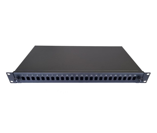 Optická vana výsuvná 1U, 24x SC simplex (24x LC duplex, 24x E2000) s kazetou OPTRONIC pro 24 svárů, černá