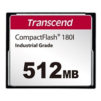 TRANSCEND CompactFlash Card CF180I, 512MB, SLC mode WD-15, Wide Temp.