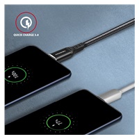 AXAGON BUCM-AM15AB, Kabel HQ USB-C <-> USB-A, 1.5 m, USB 2.0, 3A, ALU, oplot, czarny