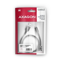 AXAGON BUCM-AM20AB, Kabel HQ USB-C <-> USB-A, 2 m, USB 2.0, 3A, ALU, oplot, czarny