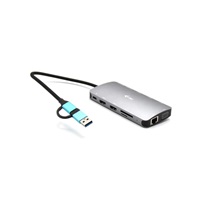 i-tec USB 3.0 USB-C/Thunderbolt 3x Display Metal Nano Dock with LAN, PD 100 W