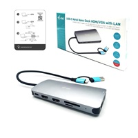 i-tec USB 3.0 USB-C/Thunderbolt 3x Display Metal Nano Dock with LAN, PD 100 W