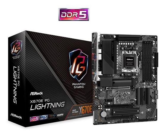 ASRock MB Sc AM5 X670E PG LIGHTNING, AMD X670, 4xDDR5, 1xDP, 1xHDMI