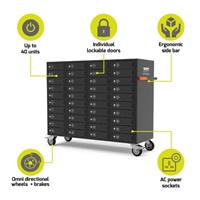 PORT nabíjecí skříňka pro 40 zařízení, individuální zámky, černá