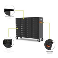 PORT nabíjecí skříňka pro 40 zařízení, individuální zámky, černá