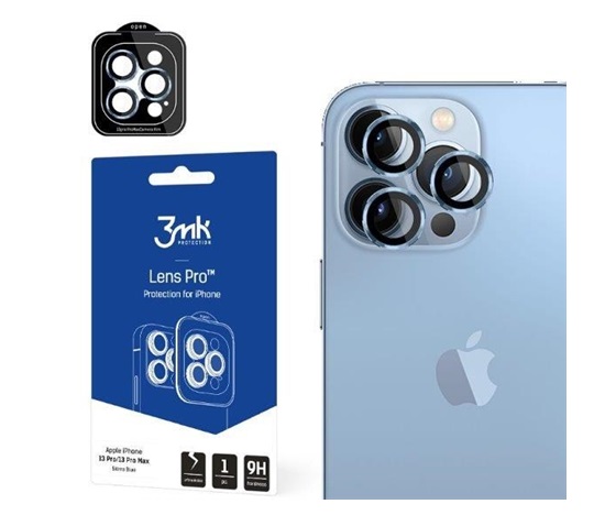 3mk tvrzené sklo Lens Pro ochrana kamery pro Apple iPhone 14 Pro / iPhone 14 Pro Max, fialová