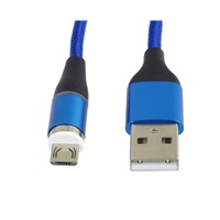 PremiumCord Magnetický micro USB a USB-C nabíjecí a datový kabel, 1m, modrá