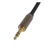 PremiumCord HQ stíněný kabel stereo Jack 3.5mm - Jack 3.5mm zahnutý 90°, 5m