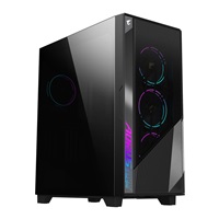 GIGABYTE case AORUS C500 GLASS, bez zdroje, průhledná bočnice, Mid Tower, černá