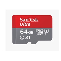 SanDisk MicroSDXC karta 64GB Ultra (140 MB/s, A1 Class 10 UHS-I) + adaptér