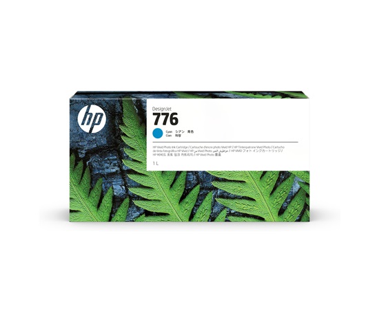 HP 776 1-liter Cyan Ink Cartridge