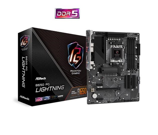 ASRock MB Sc AM5 B650 PG Lightning, AMD B650, 4xDDR5, 1xHDMI